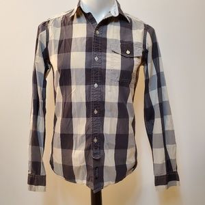 Monarch Men's Black Plaid Button Up Size Small